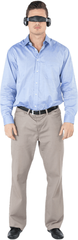 Professional Man Wearing Transparent Virtual Reality Headset Indoors - Download Free Stock Videos Pikwizard.com
