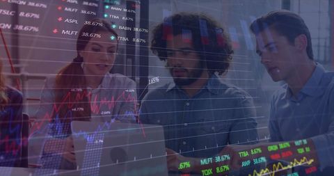 Diverse Team Analyzing Complex Financial Charts in Modern Office - Download Free Stock Images Pikwizard.com