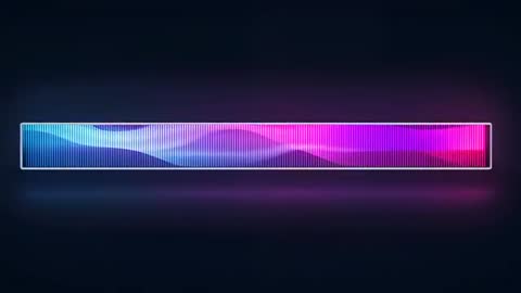 Neon Audio Spectrum HUD Bar Animating Colorful Waveform and Reflective Glow for UI