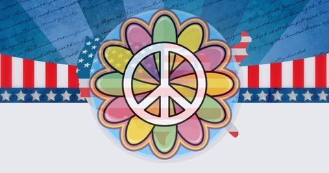 Peace Symbol Decorated with USA Flag Pattern - Download Free Stock Images Pikwizard.com