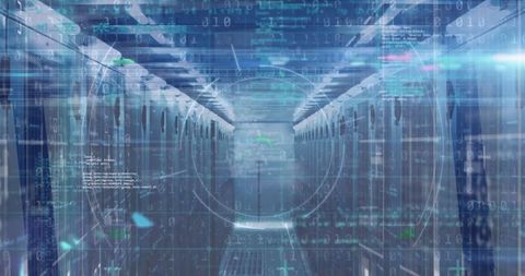 Digital Data Processing Over High-Tech Server Room Environment - Download Free Stock Images Pikwizard.com