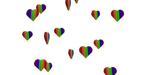 Colorful Rainbow Hearts on White Background - Download Free Stock Images Pikwizard.com