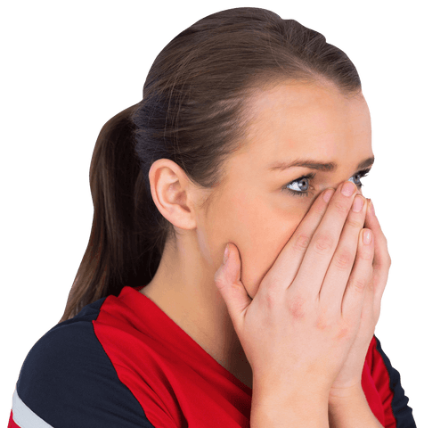 nervous football fan covering mouth with transparent background - Download Free Stock Videos Pikwizard.com