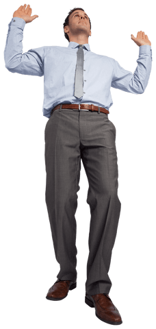 Transparent Businessman in Formal Wear Raising Hands - Download Free Stock Videos Pikwizard.com