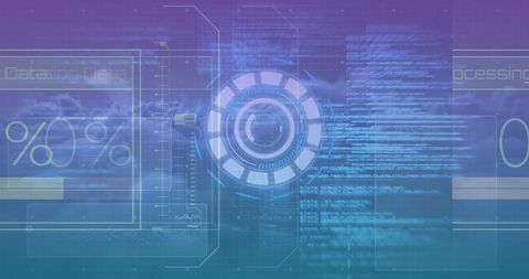 Abstract Digital Interface with Data and Processing Elements - Download Free Stock Images Pikwizard.com