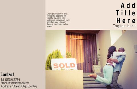 Joyful Couple Celebrating New Home Purchase with Sold Sign - Download Free Stock Templates Pikwizard.com
