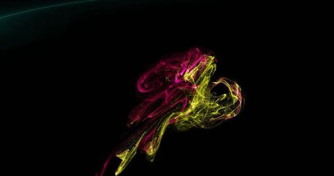 Neon Particle Cloud in Cosmic Void