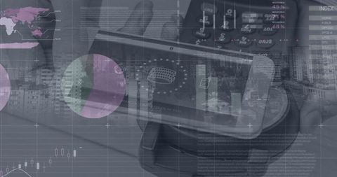 This visual shows technologies used in global financial data processing, merging digital interfaces with modern business concepts. Suitable for articles on digital transformation in finance, fintech developments, global market analysis, or corporate technology integrations. Ideal for use in presentations or cover images for reports on financial analytics and global economic trends.