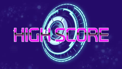 Futuristic High Score Interface with Glowing Holographic Design