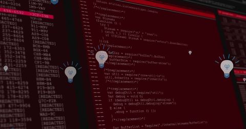 Concept of Innovation in Programming with Floating Lightbulbs - Download Free Stock Images Pikwizard.com