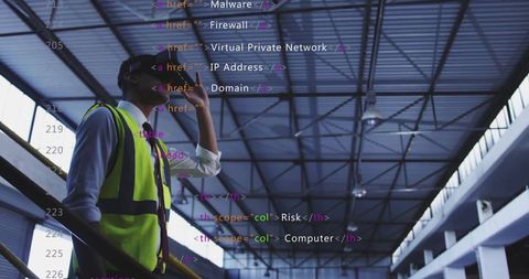 Engineer in Factory Analyzing Technology with Code Overlay