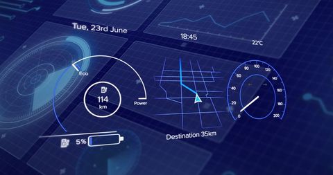 Futuristic Digital Car Dashboard Interface Concept - Download Free Stock Images Pikwizard.com