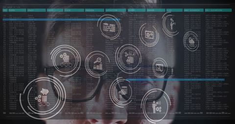 Hacker Analyzing Digital Data with High-Tech Interface System - Download Free Stock Images Pikwizard.com