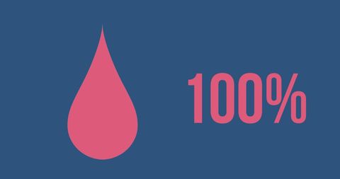 Red Drop Icon with '100%' over Blue Background Illustrating Full Potential - Download Free Stock Images Pikwizard.com