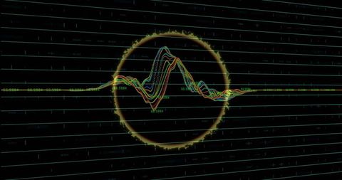 Futuristic Waveform Display on High-Tech Digital Dashboard