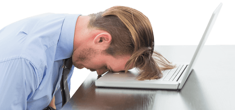 Transparent Businessman Resting Head on Laptop Exhausted - Download Free Stock Videos Pikwizard.com