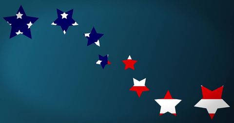 American flag stars on blue background in motion loop