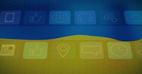 Social Media Icons Over Ukraine Flag Symbolizing Crisis Concept - Download Free Stock Images Pikwizard.com