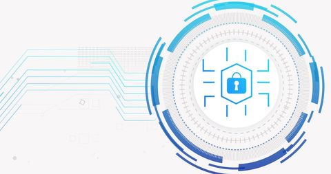 Futuristic Cybersecurity Interface with Padlock Icon - Download Free Stock Images Pikwizard.com