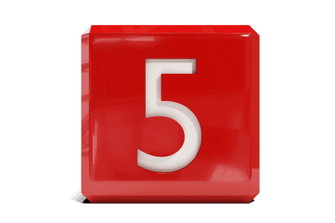 transparent red cube with number 5 on isolated background - Download Free Stock Videos Pikwizard.com