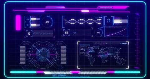 Futuristic Digital Interface for Data Analysis and Global Connectivity - Download Free Stock Images Pikwizard.com
