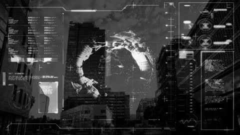 Digital Dashboard with Data Graphs and Connections Visualization