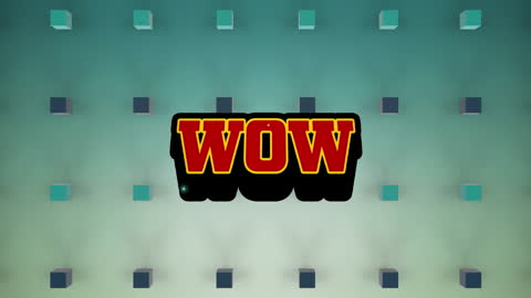 3D Text WOW on Colorful Geometric Background