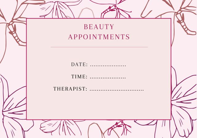 Elegant Beauty Appointment Card with Floral Design - Download Free Stock Templates Pikwizard.com