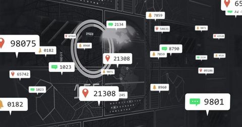 Digital data visualization with informative pop-ups on dashboard