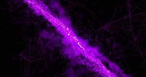 Violet Light Beam on Dark Background with Network Patterns