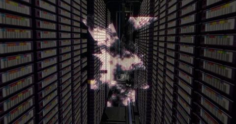 spinning yen symbol in high-tech server room - Download Free Stock Images Pikwizard.com