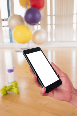 transparent phone in gym setting with exercise equipment - Download Free Stock Videos Pikwizard.com