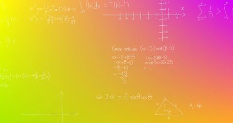 Mathematical Formulae on Vibrant Gradient Backdrop - Download Free Stock Images Pikwizard.com
