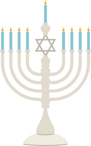 transparent hanukkah menorah with blue and gold details - Download Free Stock Videos Pikwizard.com