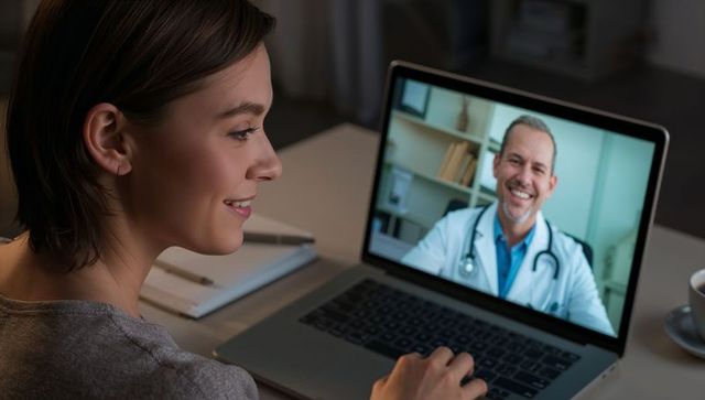Female Patient Remote Consultation with Friendly Doctor