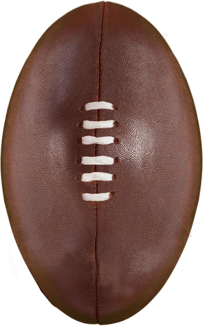 Brown football ball cutout on transparent background for sports design