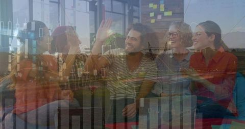 Diverse Team Collaborating in Tech-Driven Financial Environment