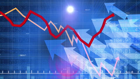 Animation of Economic Chart with Globe and Data Overlays