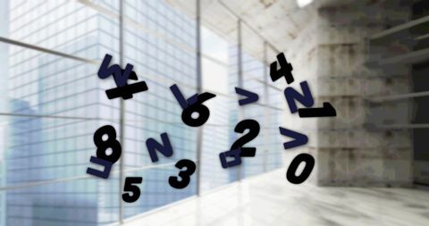 Floating Numbers Over Modern Office Design - Download Free Stock Images Pikwizard.com