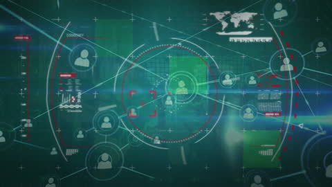 Futuristic Network Analysis Interface Focused on User Connections