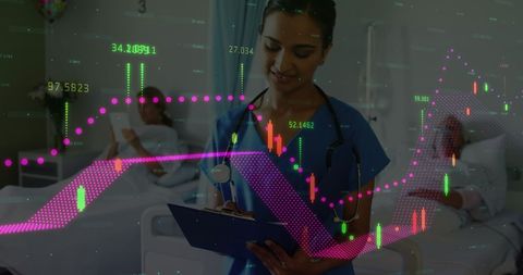 Healthcare and Financial Analytics Concept with Medical Professional