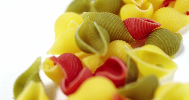 Multicolored Shell Pasta Against White Background - Download Free Stock Images Pikwizard.com