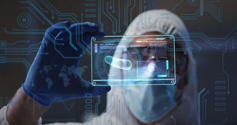 Futuristic Medical Research with Holographic Data Screen - Download Free Stock Images Pikwizard.com