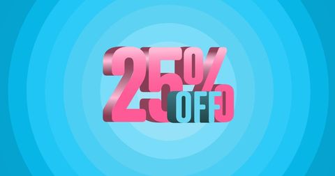 25 Percent Off Discount Promotional Graphic on Blue Background - Download Free Stock Images Pikwizard.com