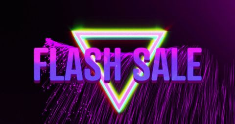 Vibrant Flash Sale Announcement with Neon Lights