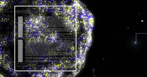 Abstract data processing on digital mesh background