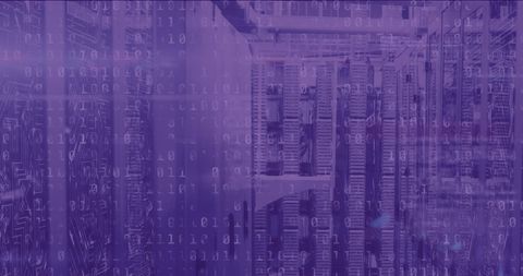 Digital data processing concept in modern server room