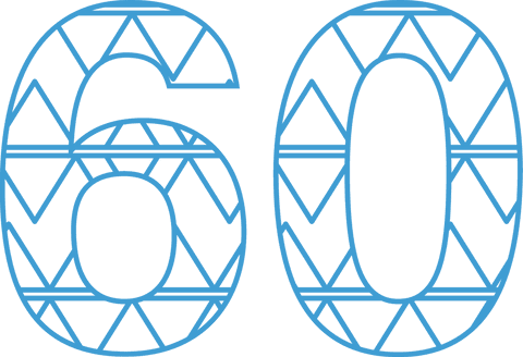 Celebratory Blue 60 on Transparent Background - Download Free Stock Videos Pikwizard.com