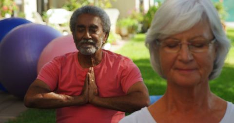 Senior Friends Practicing Yoga Together in Peaceful Garden - Download Free Stock Images Pikwizard.com