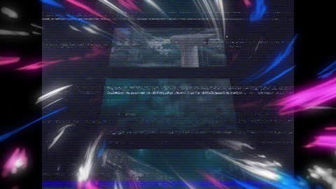 Futuristic Data Stream with Pulsating Digital Elements